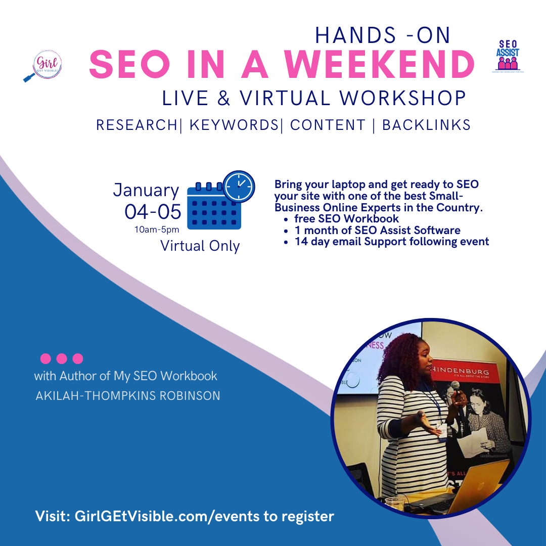 SEO Live Workshop Virtual Hand on Done with you